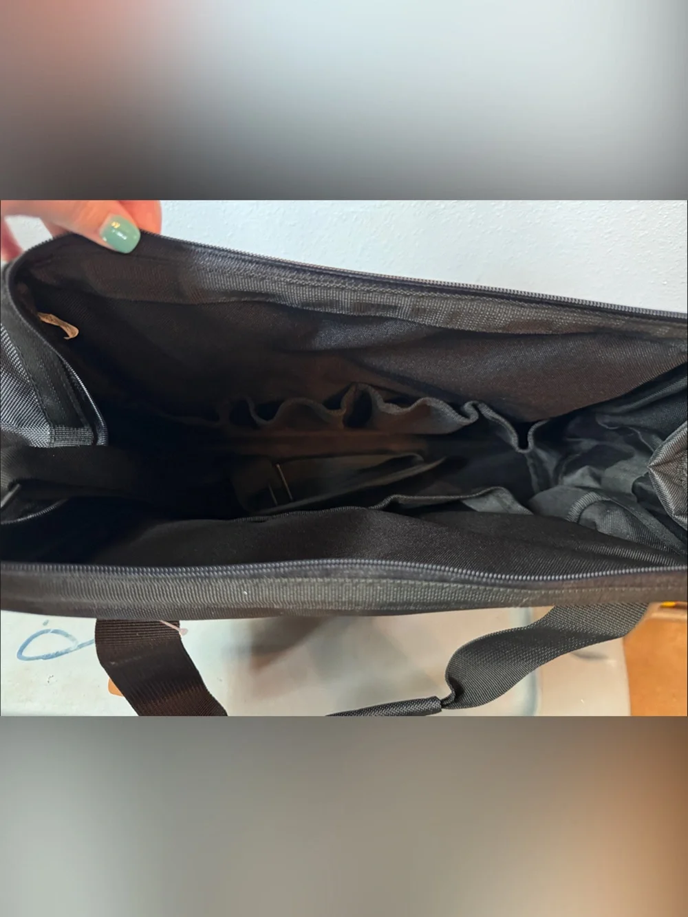 Men's Black Laptop Tote Bag with Front Utility Pockets